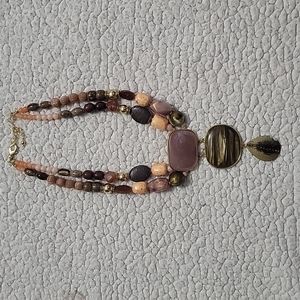 Chico's Beaded Gold Necklace